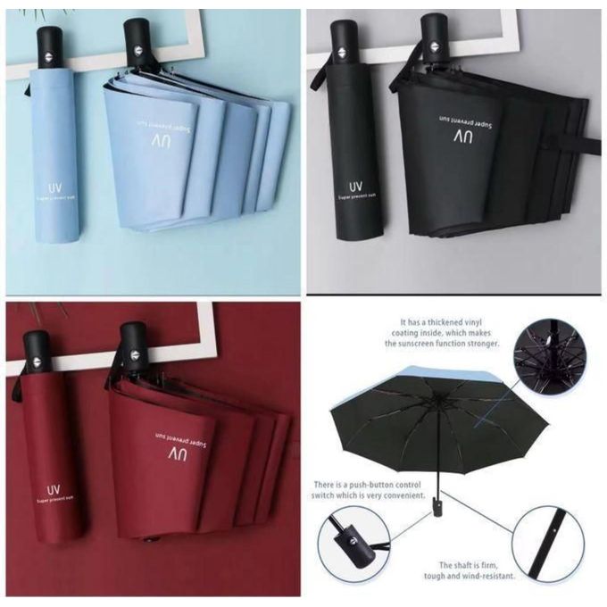 UV Automatic Folding Windproof Umbrella – Waterproof Sun & Rain Travel Umbrella