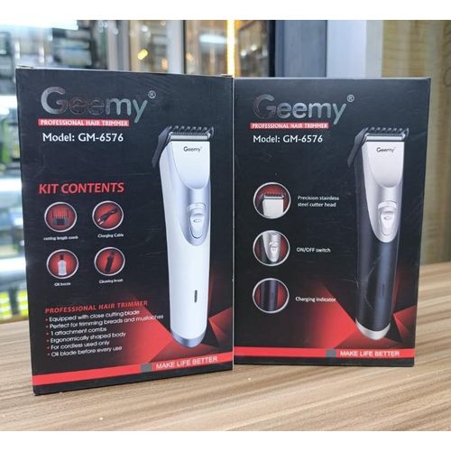 Geemy GM-6576 Professional Hair Trimmer – Rechargeable Cordless Shaver