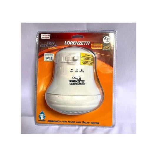 Lorenzetti Executive Instant Hot Water Heater Shower Head – Fresh & Salty Water Compatible