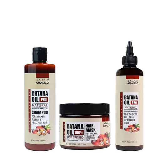 AMALICO Batana Oil Shampoo, Oil & Mask Set