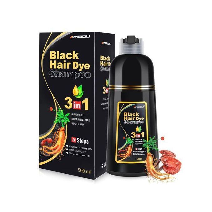 MEIDU Black Hair Dye Shampoo 3-in-1 for Gray Hair