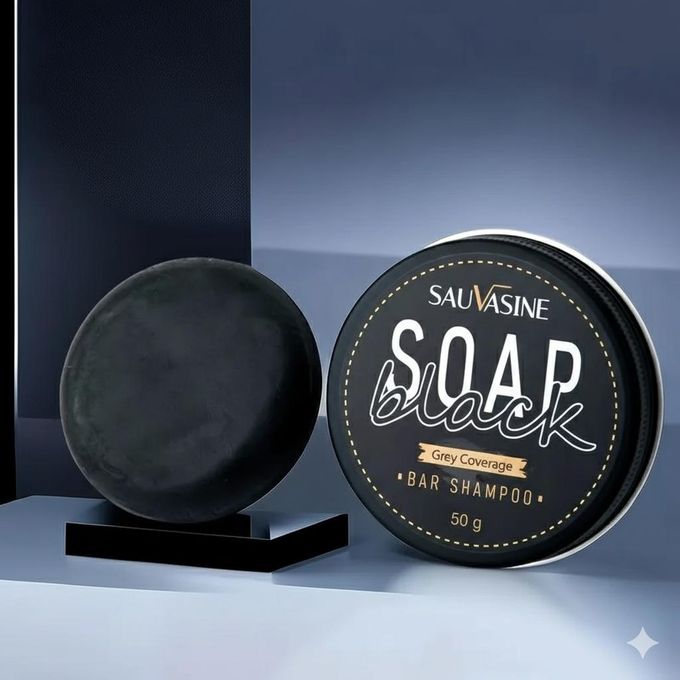 Sauvasine Black Soap Grey Covering Bar Shampoo – 50g