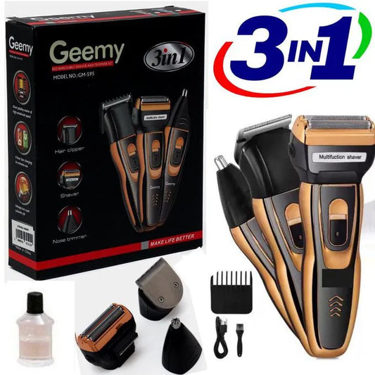 Geemy 3-in-1 Barber Shaving Machine – Rechargeable Kinyozi Shaver