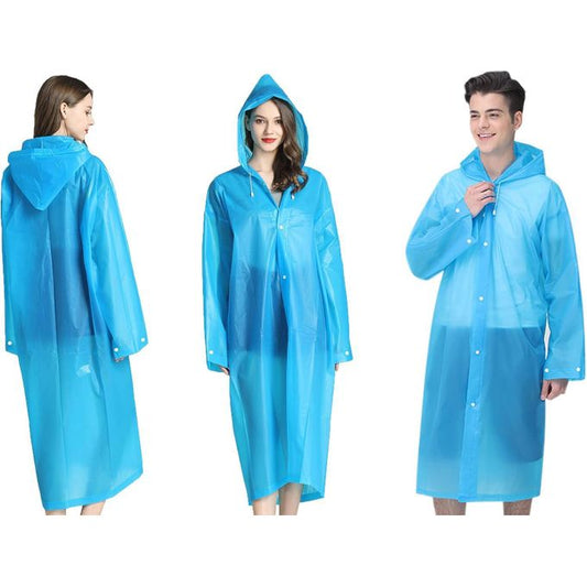 EVA Reusable Unisex Raincoat Jacket with Hood – Rain Cover for Men & Women
