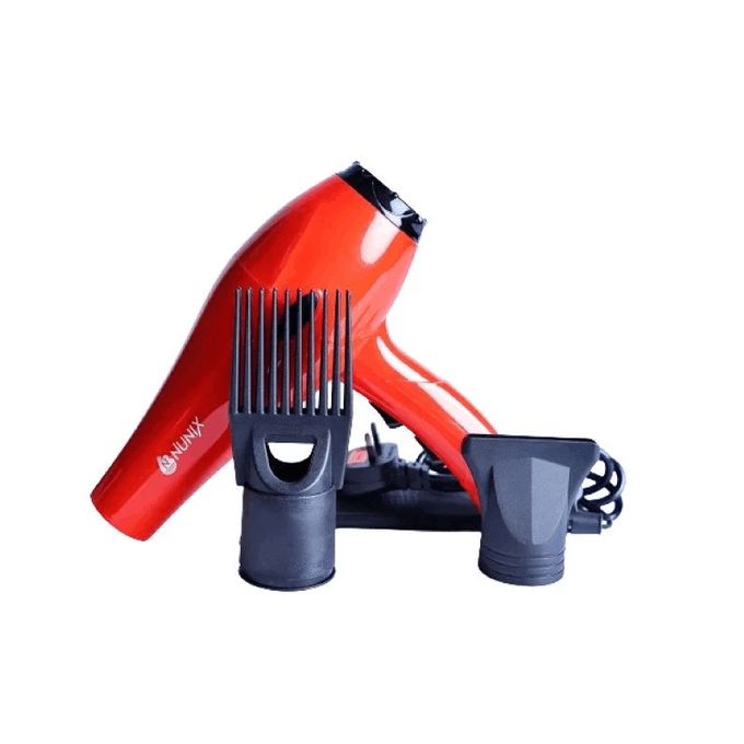Nunix HD-01C 2200W Blow Dry Hair Dryer With Accessories – Red