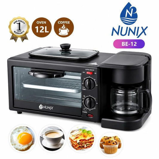 Nunix 12L Breakfast Maker Oven With Coffee Maker