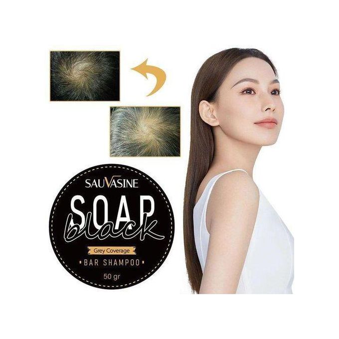 Sauvasine Black Soap Grey Covering Bar Shampoo – 50g