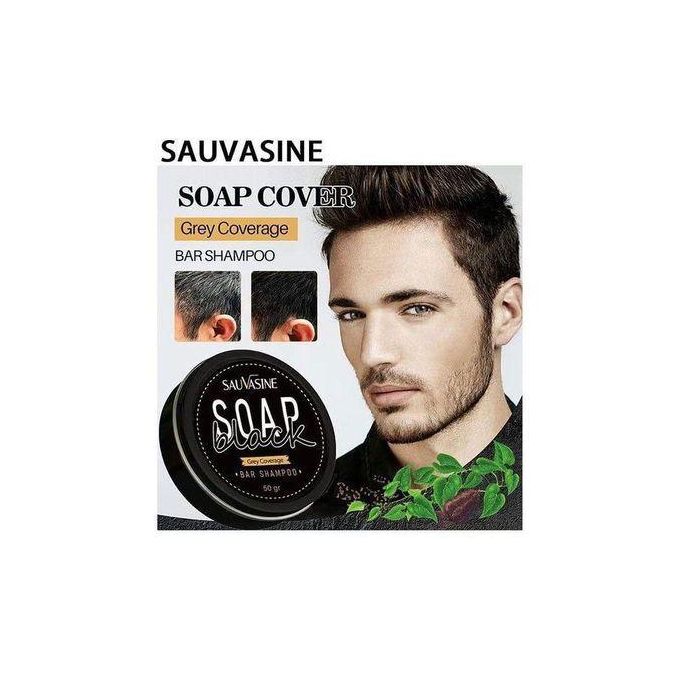 Sauvasine Black Soap Grey Covering Bar Shampoo – 50g