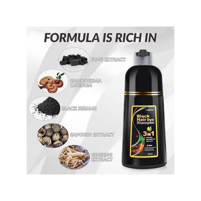 MEIDU Black Hair Dye Shampoo 3-in-1 for Gray Hair