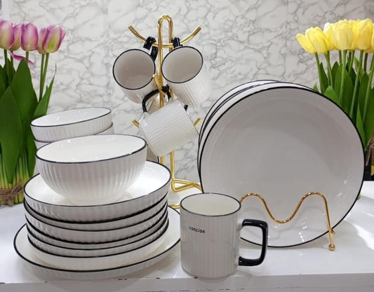 24-Piece Japanese Dinner Set – Premium Ceramic Dinnerware