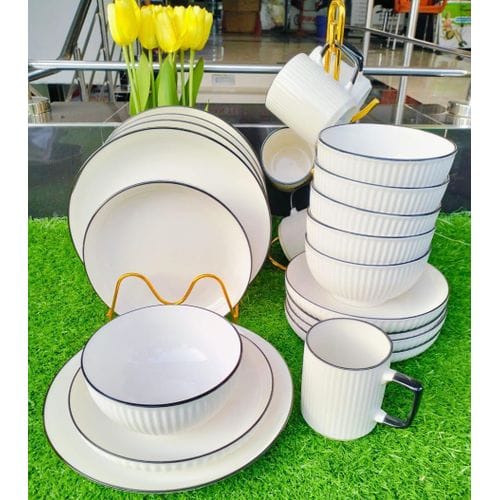24-Piece Japanese Dinner Set – Premium Ceramic Dinnerware