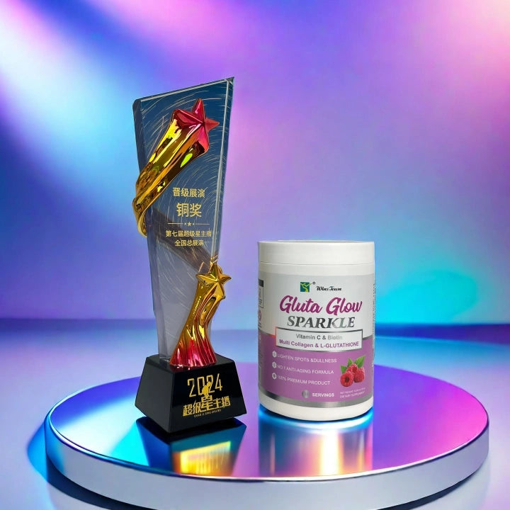 Winstown Gluta Glow Sparkle – Vitamin C, Biotin, Multi-Collagen & L-Glutathione Powder