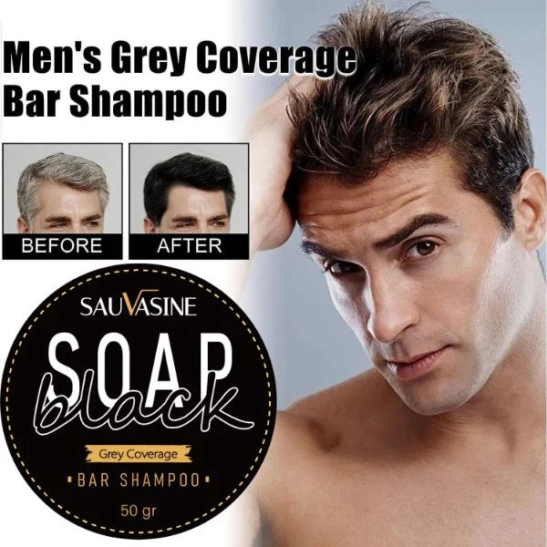 Sauvasine Black Soap Grey Covering Bar Shampoo – 50g